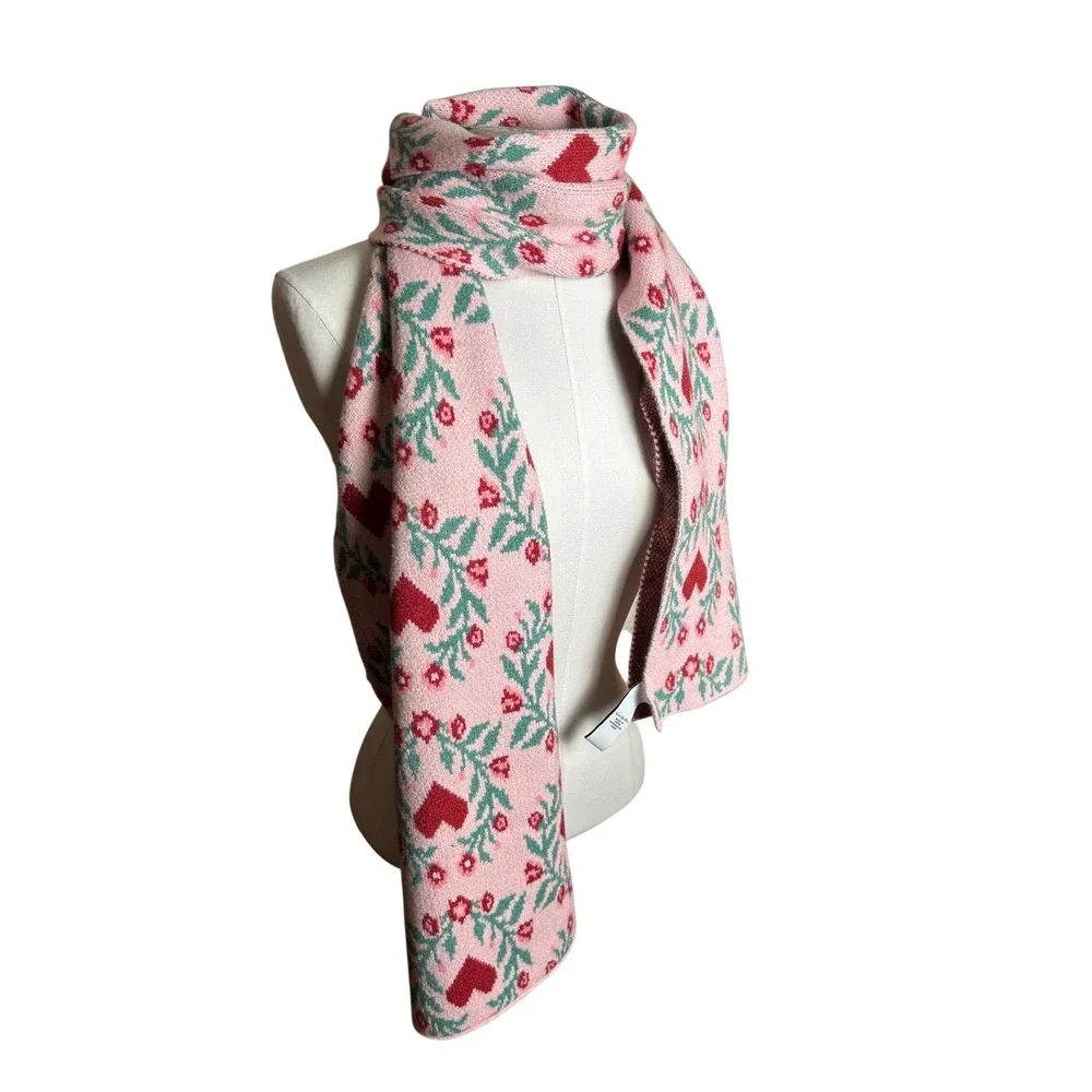 Vera Bradley Oversized Scarf Hearts Flowers Coquette Romantic Chic Cozy Layering
